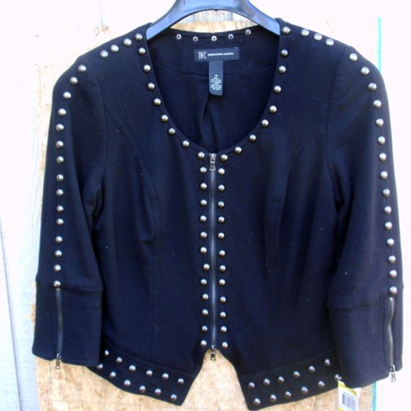 INC Black Utility Chic Jacket Med NWT - Picture 1 of 5